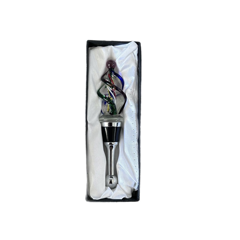 Bella Casa By Ganz Glass Wine Bottle‎ Stopper Multicolor Ice Cream Cone Summer